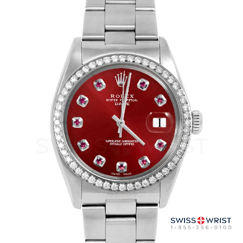 Rolex Date 34mm | 1500-SS-RED-RBY-AM-BDS-OYS