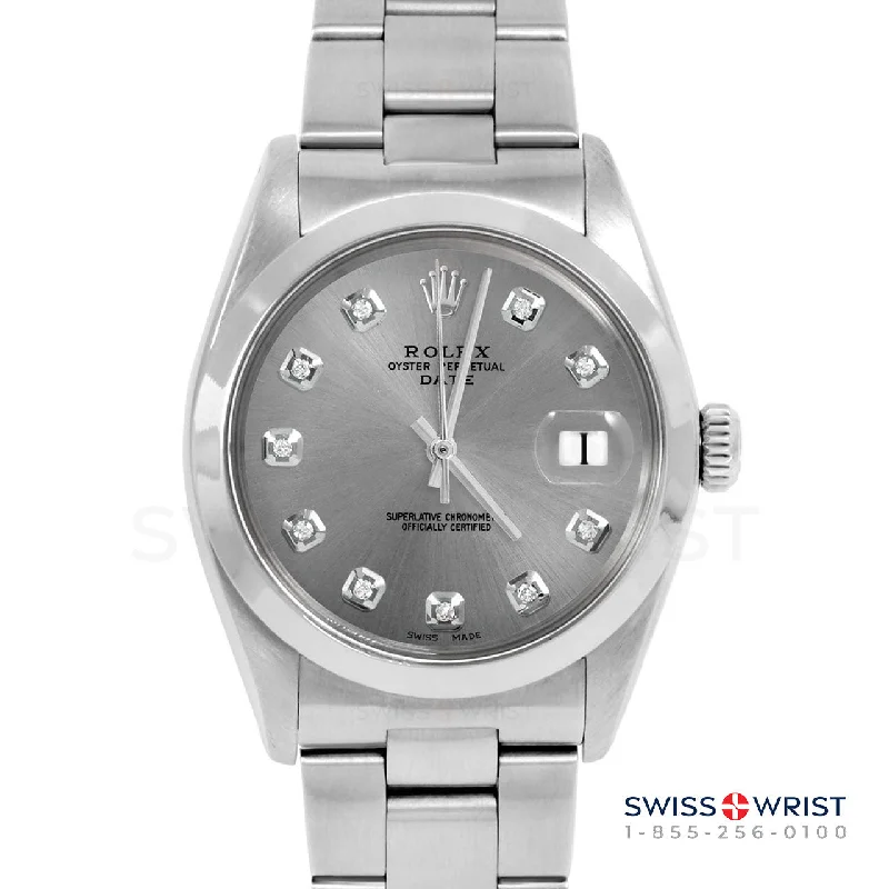 Rolex Date 34mm | 1500-SS-SLT-DIA-AM-SMT-OYS