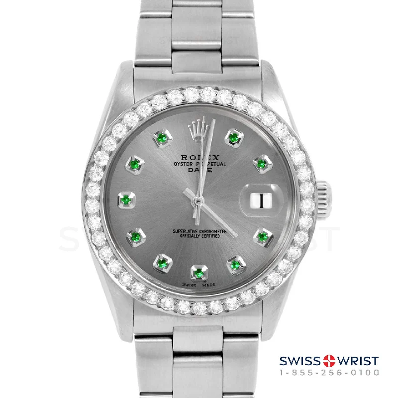 Rolex Date 34mm | 1500-SS-SLT-EMD-AM-2CT-OYS