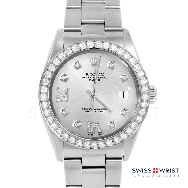 Rolex Date 34mm | 1500-SS-SLV-8DR69-2CT-OYS