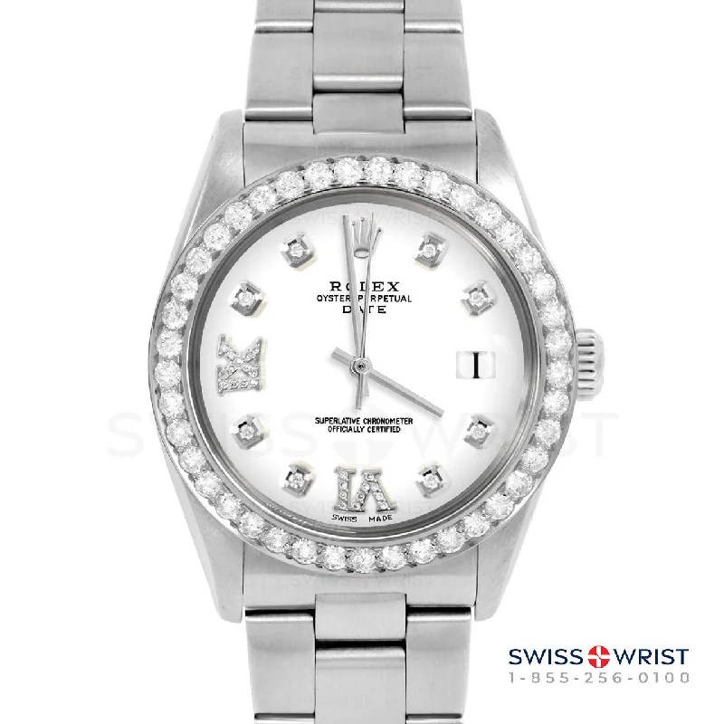 Rolex Date 34mm | 1500-SS-WHT-8DR69-2CT-OYS