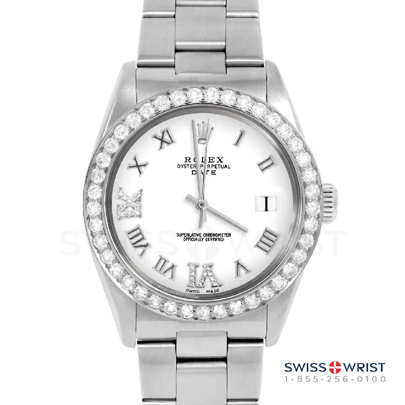 Rolex Date 34mm | 1500-SS-WHT-RDR69-2CT-OYS