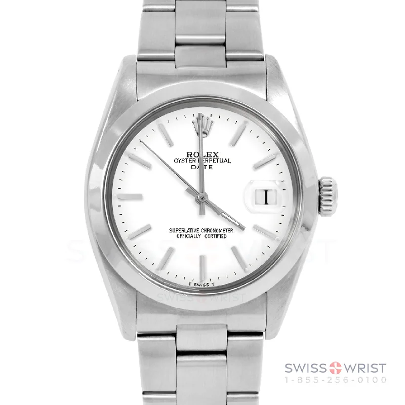 Rolex Date 34mm | 1500-SS-WHT-STK-SMT-OYS