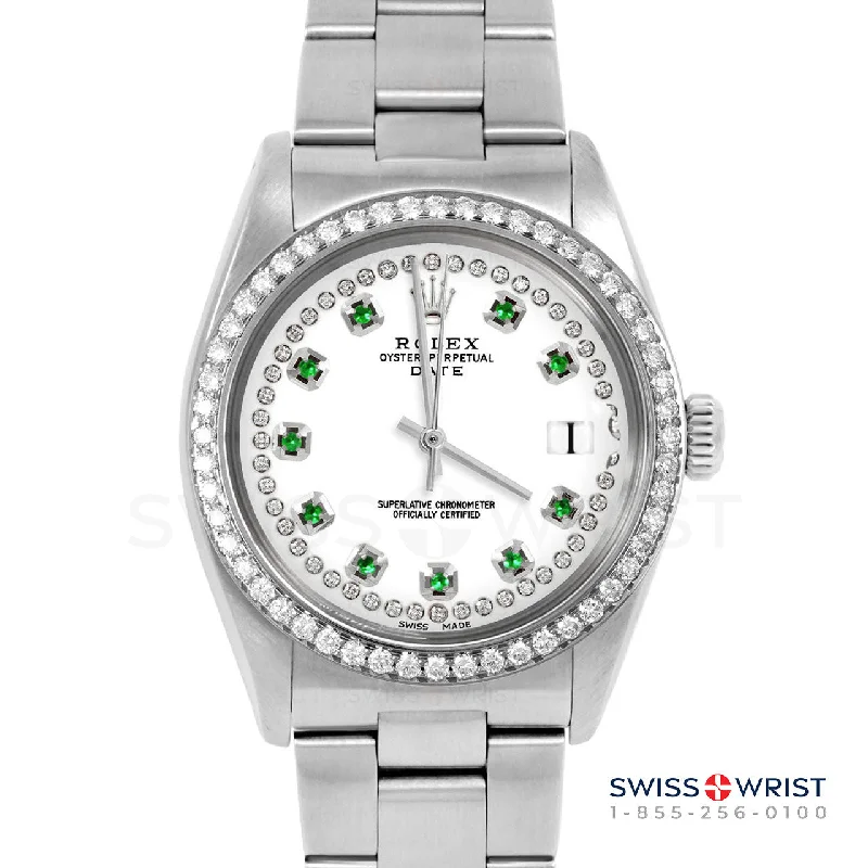 Rolex Date 34mm | 1500-SS-WHT-STRE-BDS-OYS