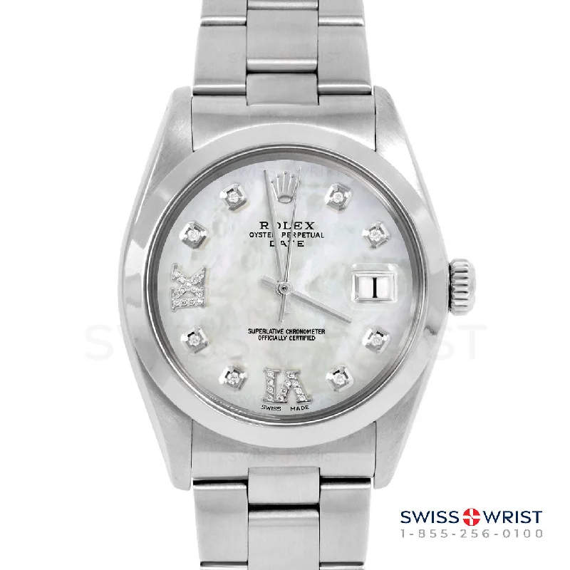 Rolex Date 34mm | 1500-SS-WMOP-8DR69-SMT-OYS