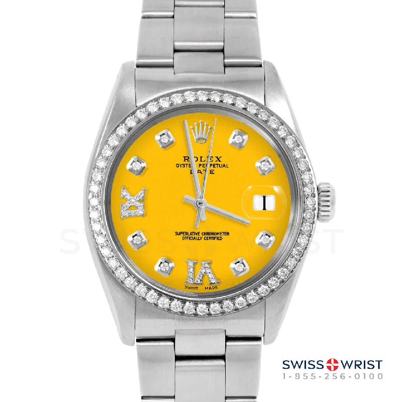 Rolex Date 34mm | 1500-SS-YLW-8DR69-BDS-OYS