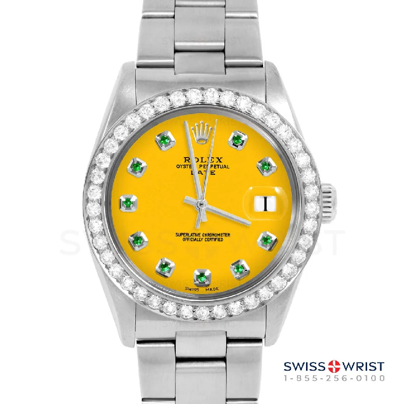 Rolex Date 34mm | 1500-SS-YLW-EMD-AM-2CT-OYS