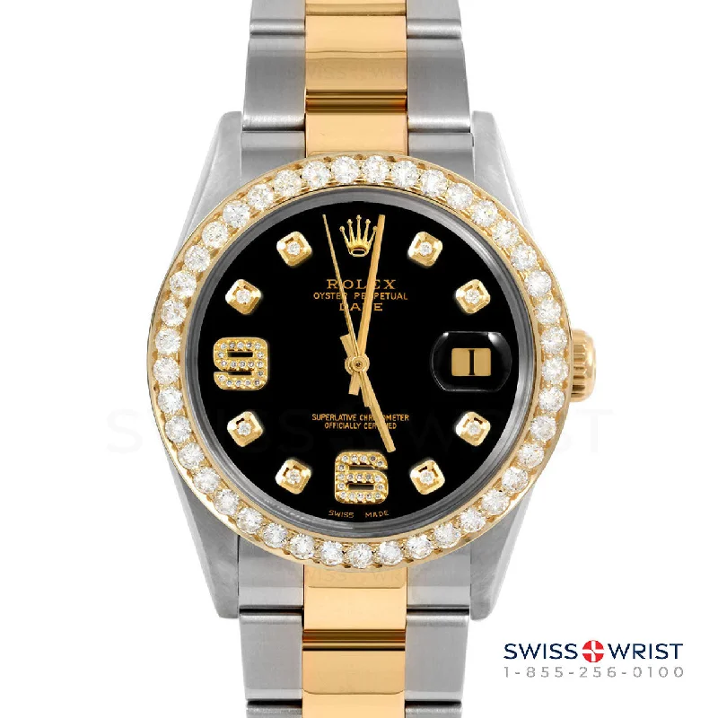 Rolex Date 34mm | 1500-TT-BLK-8DA69-2CT-OYS