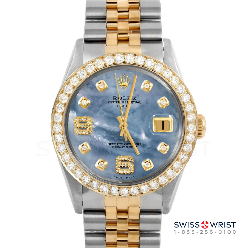 Rolex Date 34mm | 1500-TT-BLMOP-8DA69-2CT-JBL