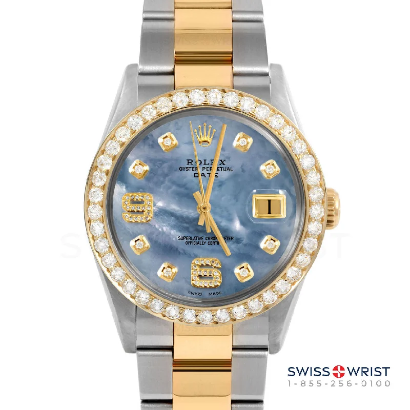 Rolex Date 34mm | 1500-TT-BLMOP-8DA69-2CT-OYS