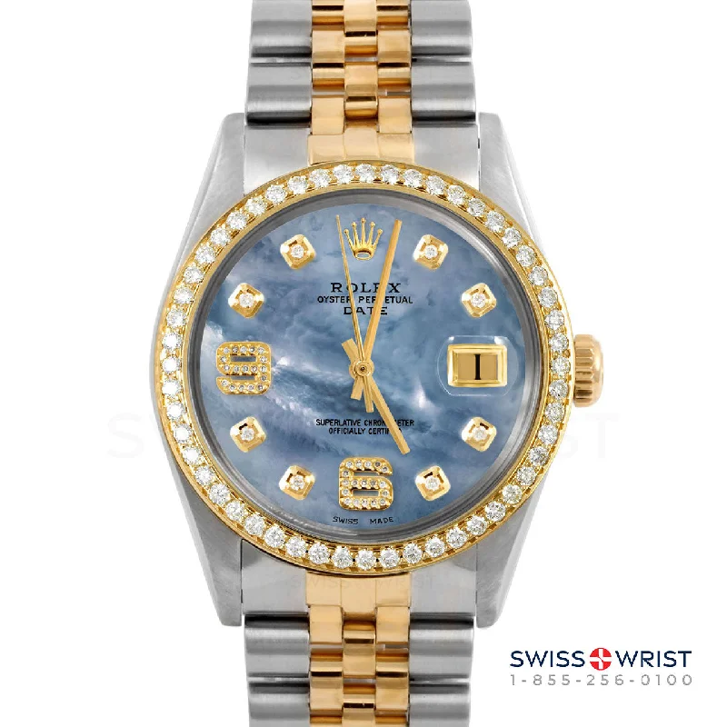 Rolex Date 34mm | 1500-TT-BLMOP-8DA69-BDS-JBL