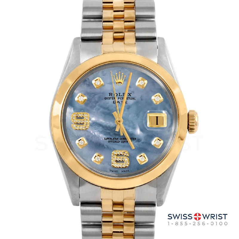 Rolex Date 34mm | 1500-TT-BLMOP-8DA69-SMT-JBL