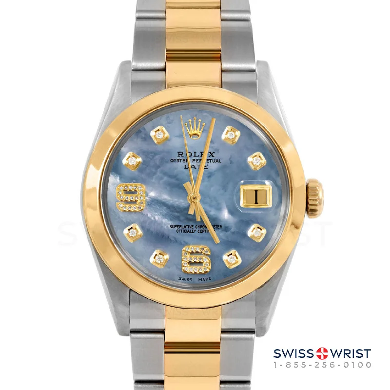 Rolex Date 34mm | 1500-TT-BLMOP-8DA69-SMT-OYS