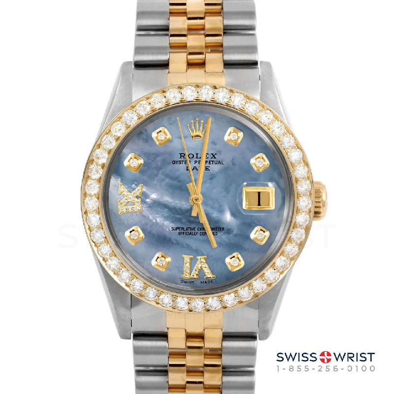 Rolex Date 34mm | 1500-TT-BLMOP-8DR69-2CT-JBL