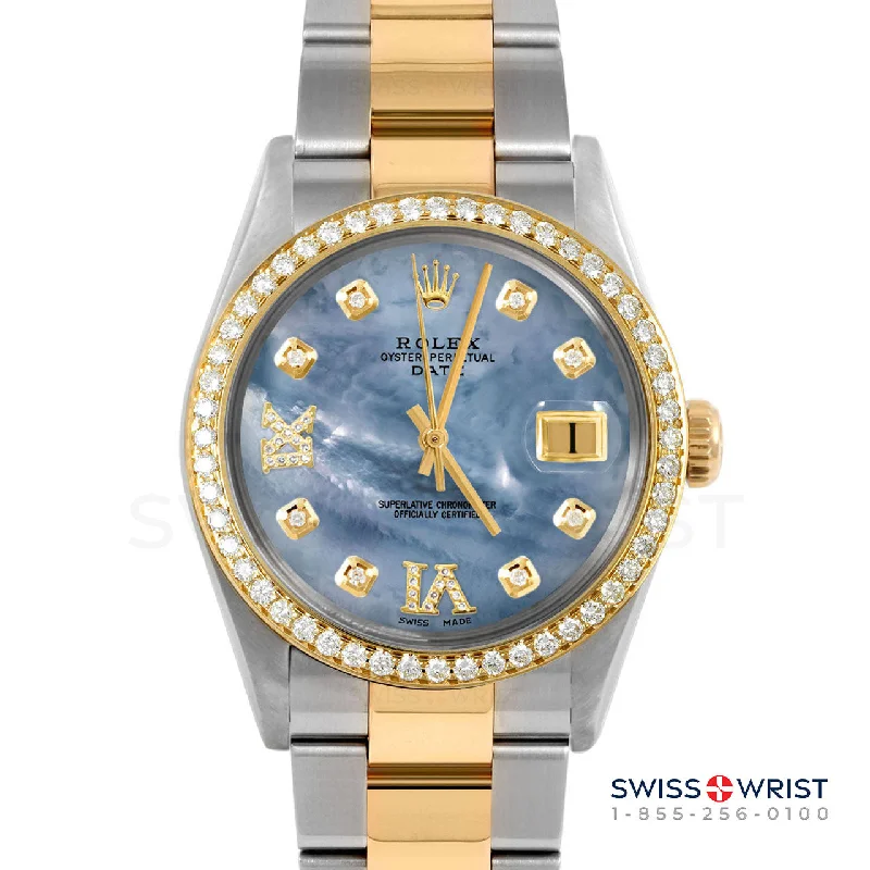 Rolex Date 34mm | 1500-TT-BLMOP-8DR69-BDS-OYS