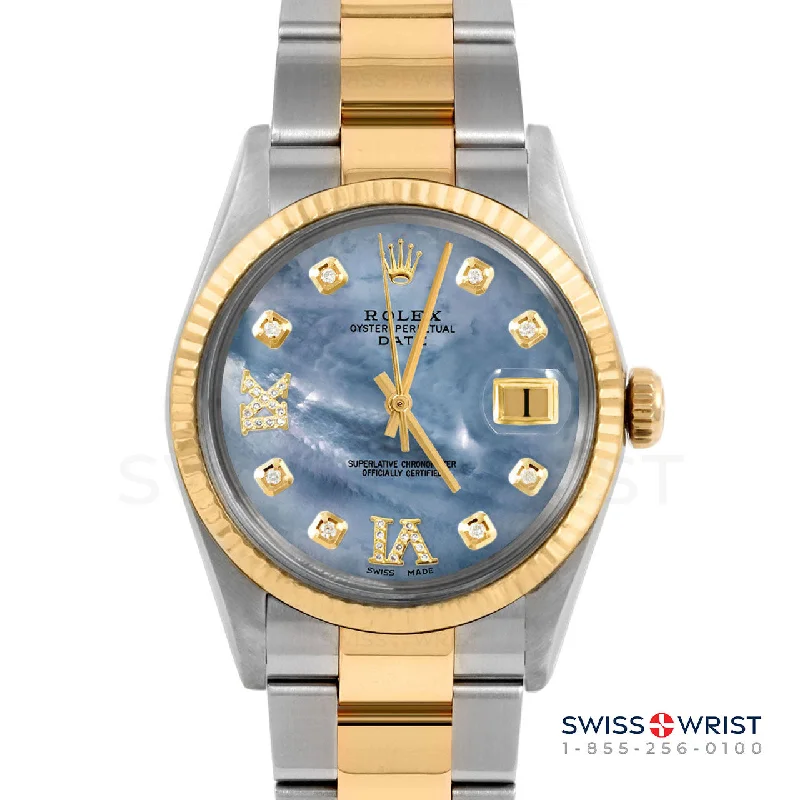 Rolex Date 34mm | 1500-TT-BLMOP-8DR69-FLT-OYS