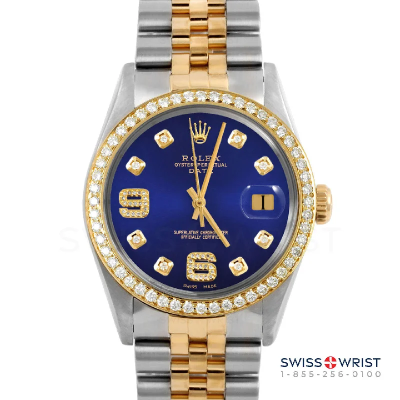 Rolex Date 34mm | 1500-TT-BLU-8DA69-BDS-JBL