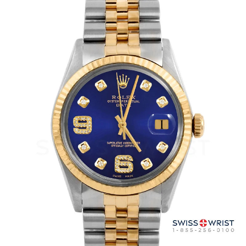 Rolex Date 34mm | 1500-TT-BLU-8DA69-FLT-JBL