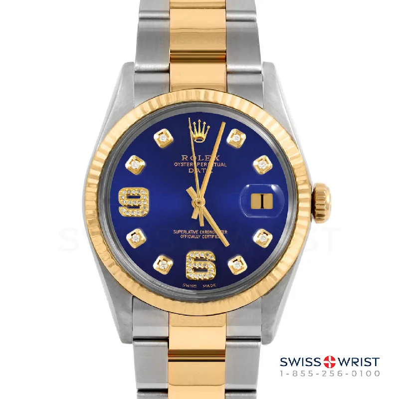 Rolex Date 34mm | 1500-TT-BLU-8DA69-FLT-OYS