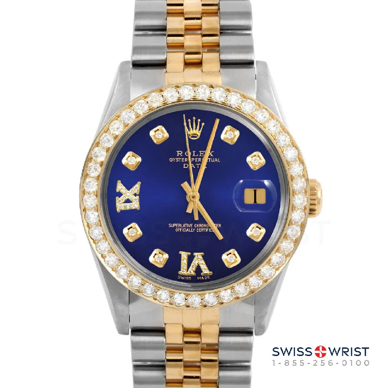 Rolex Date 34mm | 1500-TT-BLU-8DR69-2CT-JBL