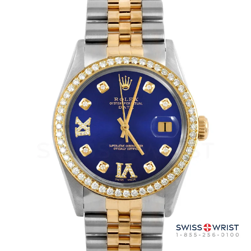 Rolex Date 34mm | 1500-TT-BLU-8DR69-BDS-JBL