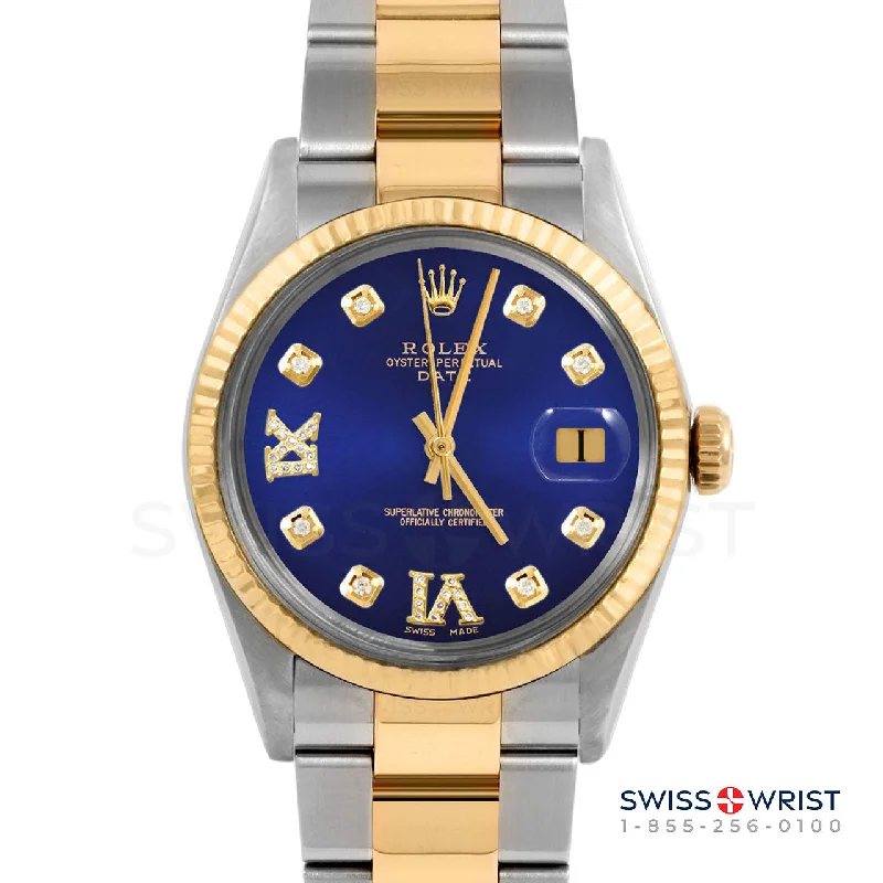 Rolex Date 34mm | 1500-TT-BLU-8DR69-FLT-OYS