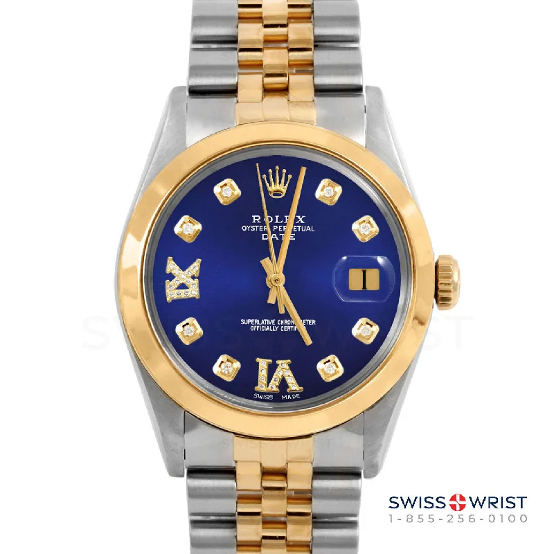 Rolex Date 34mm | 1500-TT-BLU-8DR69-SMT-JBL