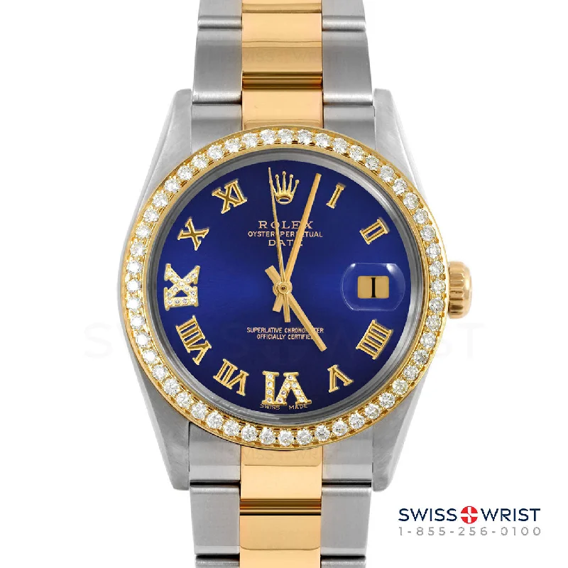 Rolex Date 34mm | 1500-TT-BLU-RDR69-BDS-OYS