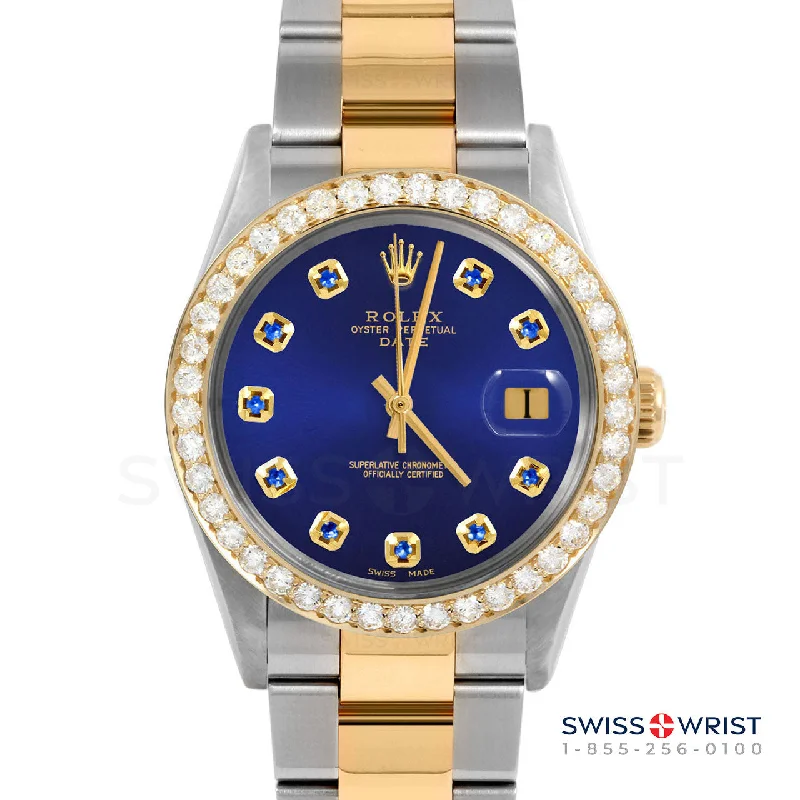 Rolex Date 34mm | 1500-TT-BLU-SPH-AM-2CT-OYS