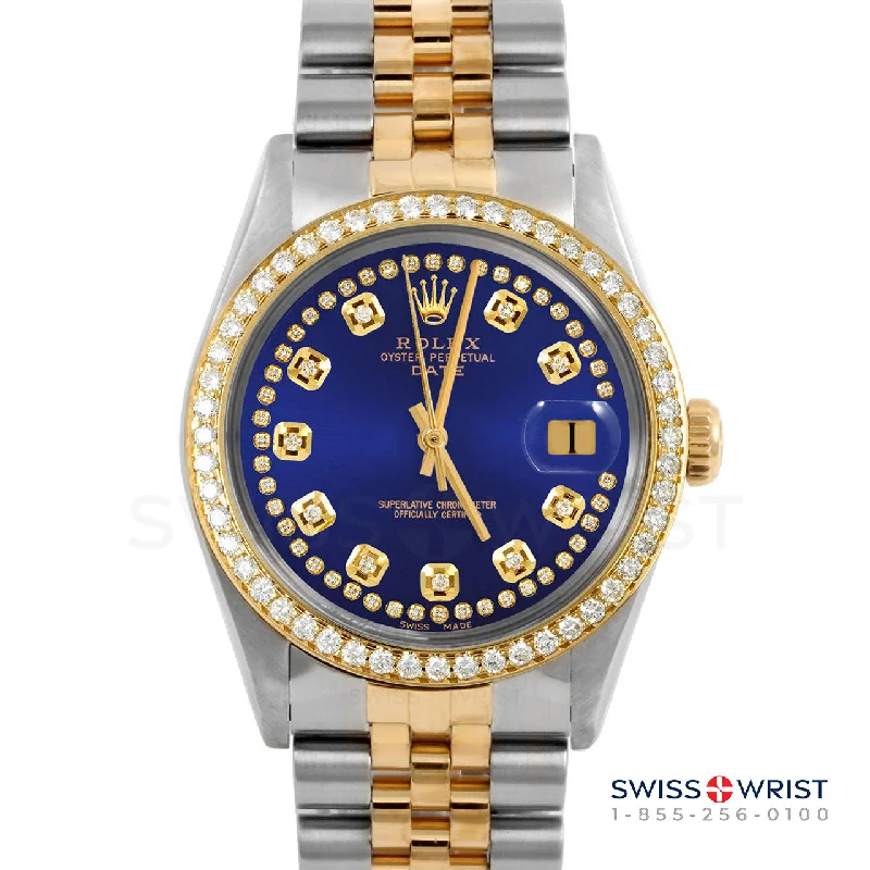 Rolex Date 34mm | 1500-TT-BLU-STRD-BDS-JBL