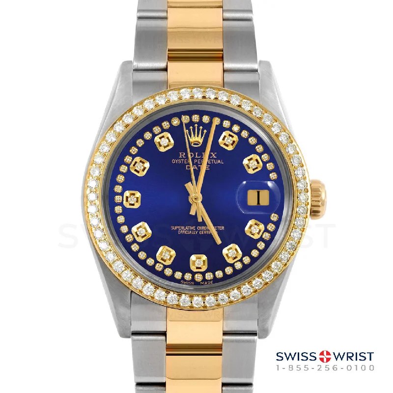 Rolex Date 34mm | 1500-TT-BLU-STRD-BDS-OYS