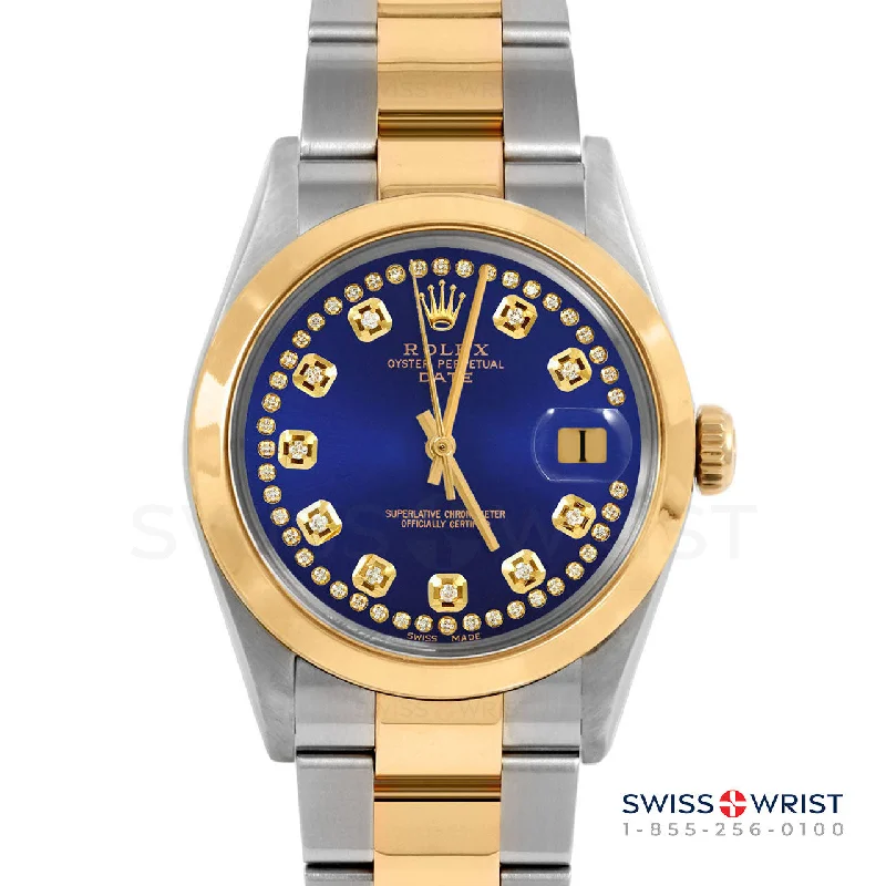 Rolex Date 34mm | 1500-TT-BLU-STRD-SMT-OYS