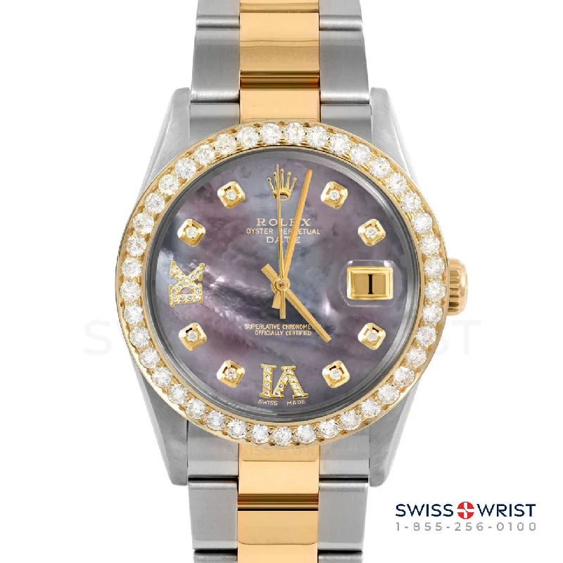 Rolex Date 34mm | 1500-TT-BMOP-8DR69-2CT-OYS