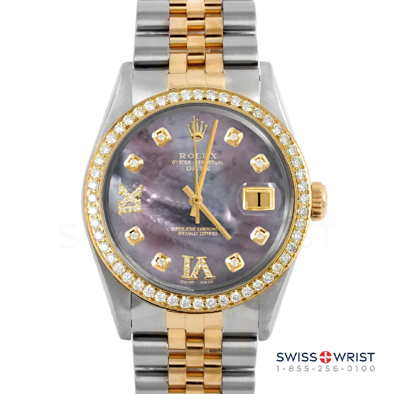 Rolex Date 34mm | 1500-TT-BMOP-8DR69-BDS-JBL