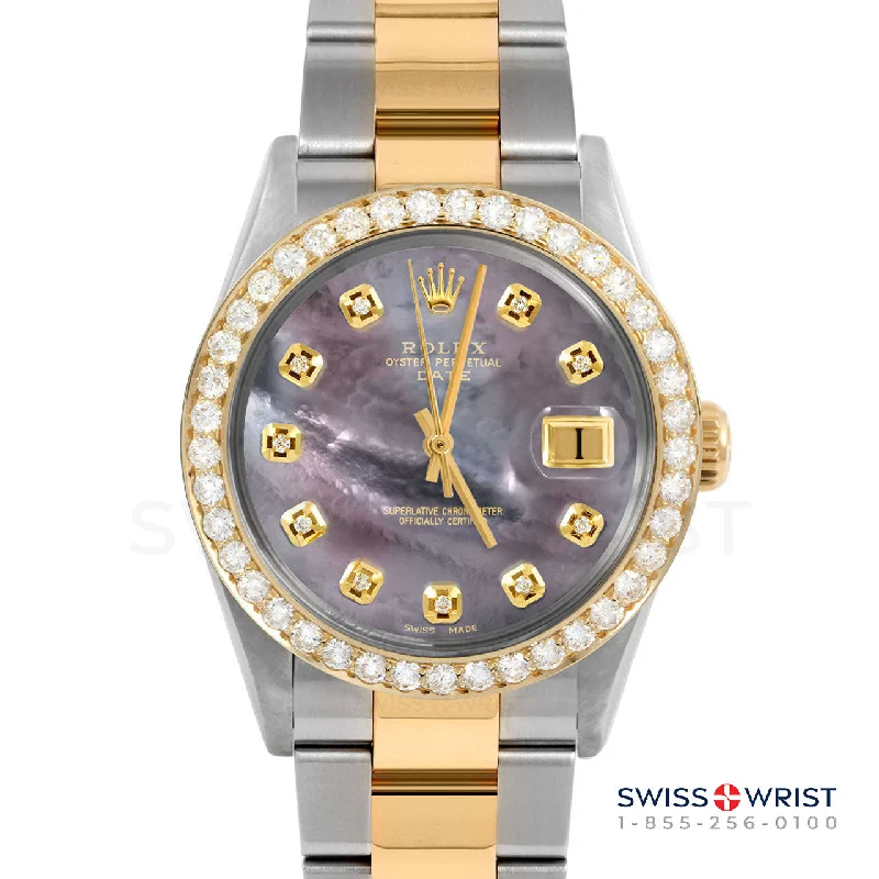 Rolex Date 34mm | 1500-TT-BMOP-DIA-AM-2CT-OYS