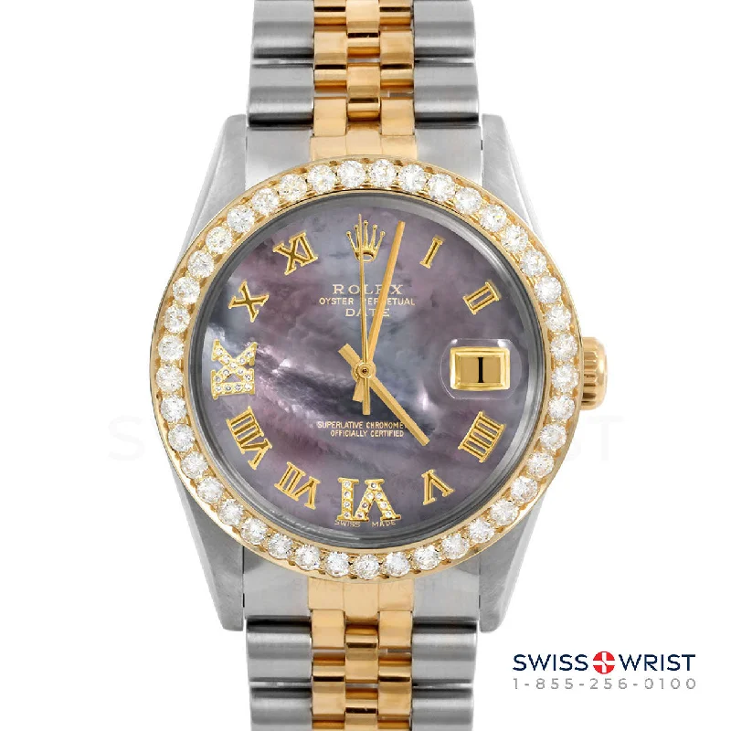 Rolex Date 34mm | 1500-TT-BMOP-RDR69-2CT-JBL