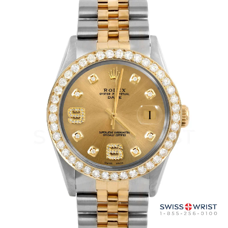 Rolex Date 34mm | 1500-TT-CHM-8DA69-2CT-JBL