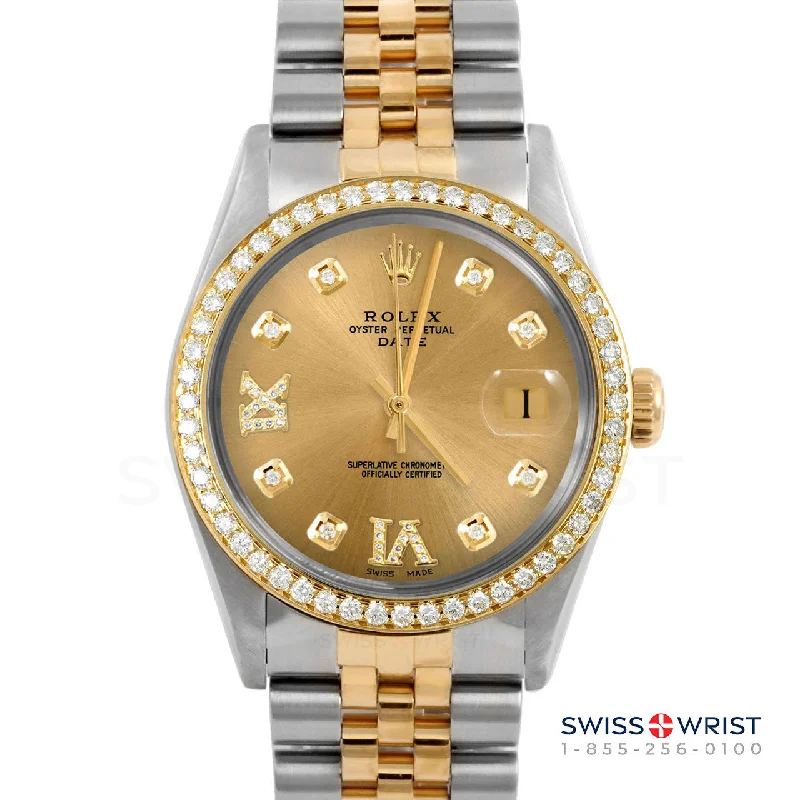 Rolex Date 34mm | 1500-TT-CHM-8DR69-BDS-JBL