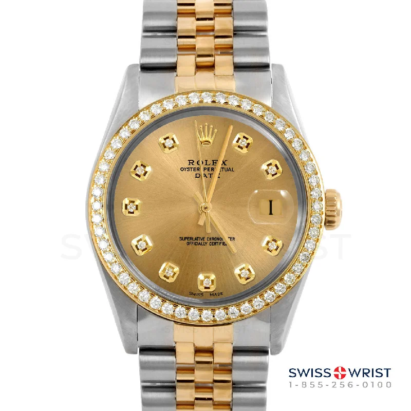 Rolex Date 34mm | 1500-TT-CHM-DIA-AM-BDS-JBL