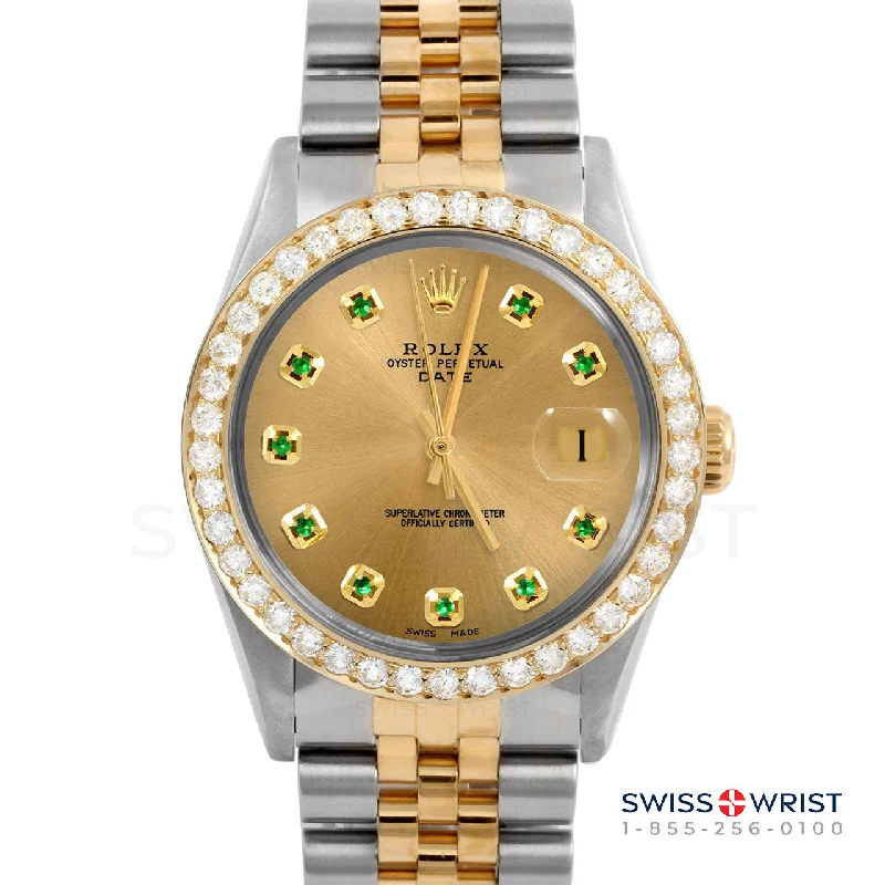 Rolex Date 34mm | 1500-TT-CHM-EMD-AM-2CT-JBL