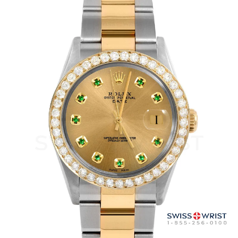 Rolex Date 34mm | 1500-TT-CHM-EMD-AM-2CT-OYS