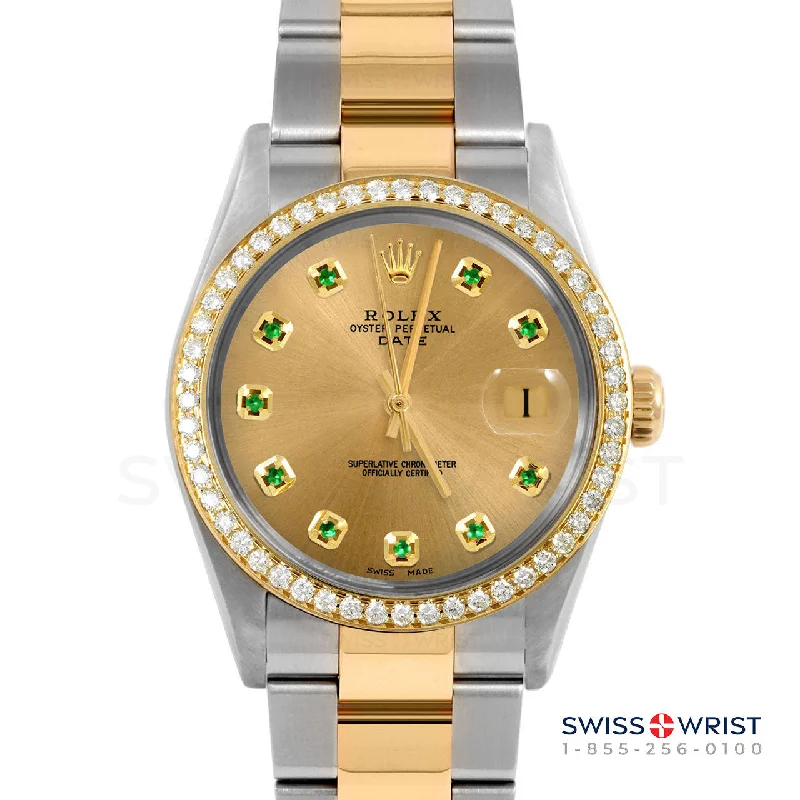 Rolex Date 34mm | 1500-TT-CHM-EMD-AM-BDS-OYS