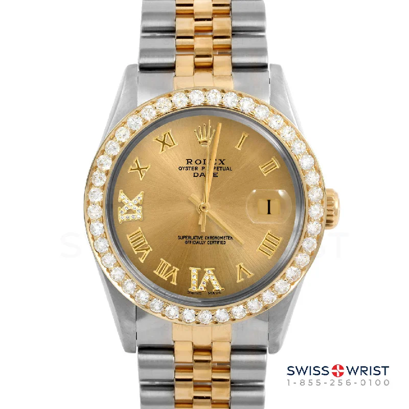 Rolex Date 34mm | 1500-TT-CHM-RDR69-2CT-JBL