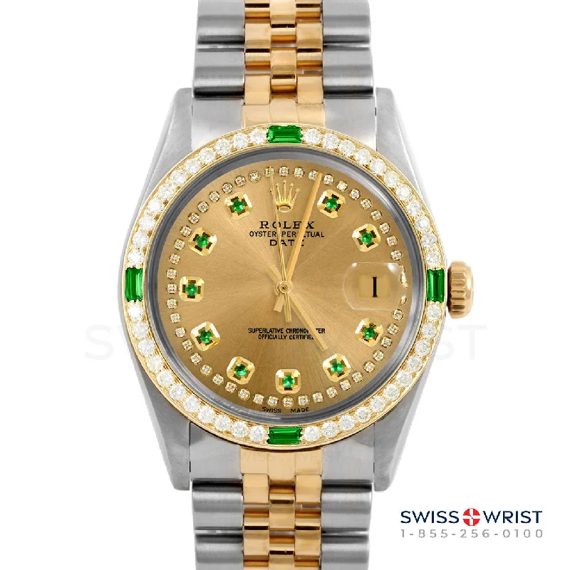 Rolex Date 34mm | 1500-TT-CHM-STRE-4EMD-JBL