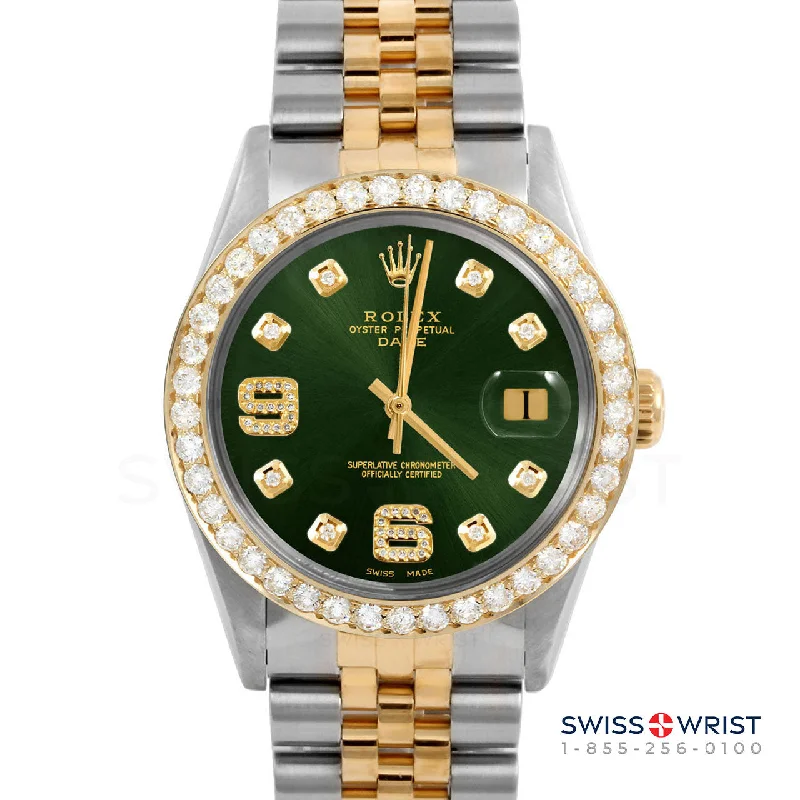 Rolex Date 34mm | 1500-TT-GRN-8DA69-2CT-JBL