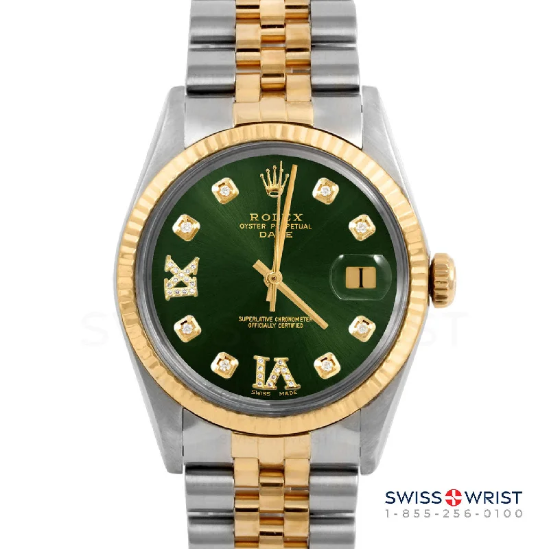 Rolex Date 34mm | 1500-TT-GRN-8DR69-FLT-JBL