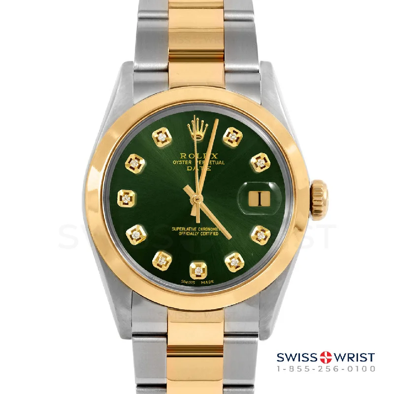 Rolex Date 34mm | 1500-TT-GRN-DIA-AM-SMT-OYS