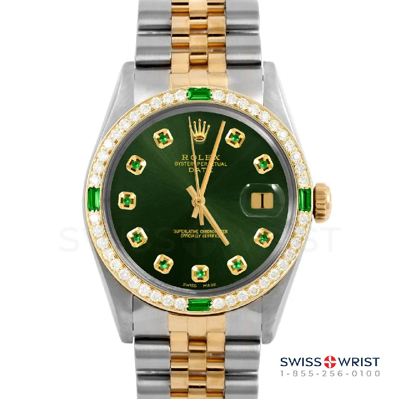 Rolex Date 34mm | 1500-TT-GRN-EMD-AM-4EMD-JBL