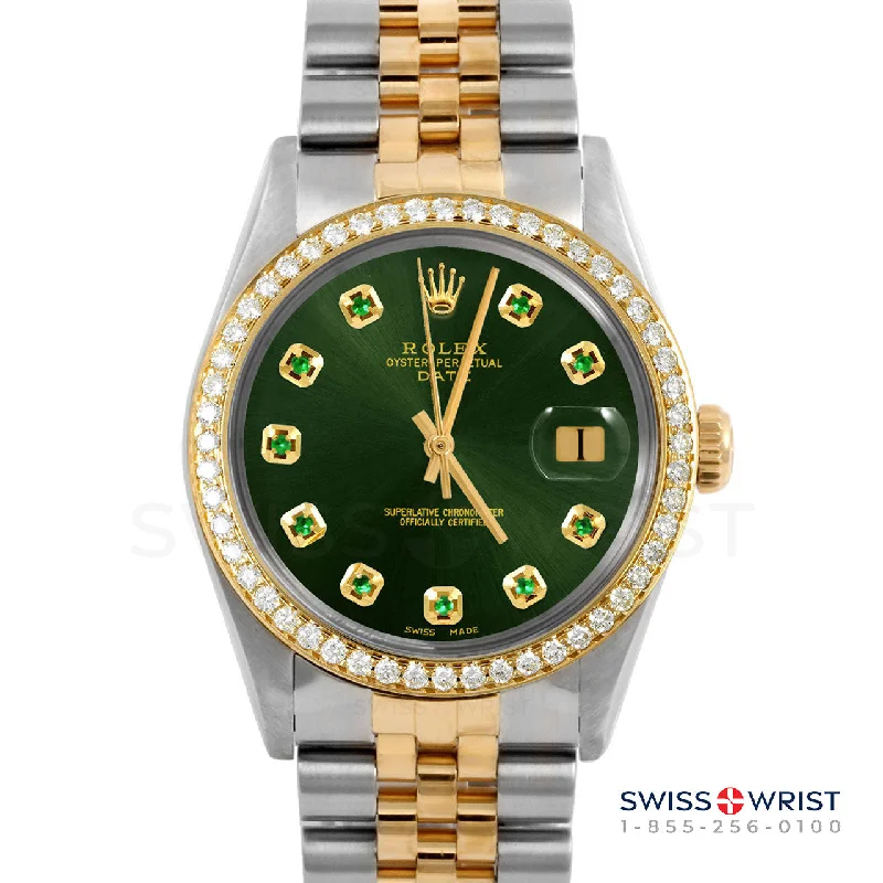 Rolex Date 34mm | 1500-TT-GRN-EMD-AM-BDS-JBL