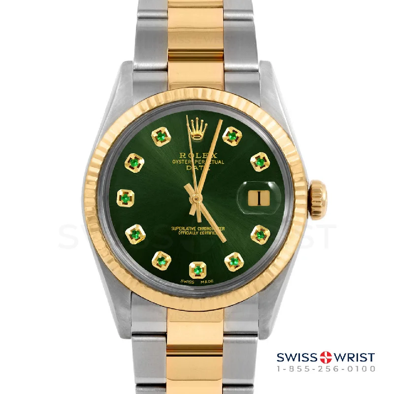 Rolex Date 34mm | 1500-TT-GRN-EMD-AM-SMT-OYS